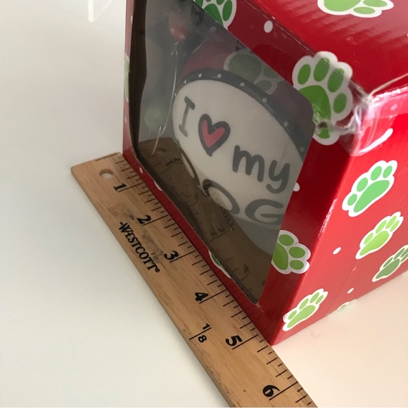 Burton & Burton 2013 Handpainted Ceramic Large Christmas Ornament -I Love My Dog - Picture 16 of 16